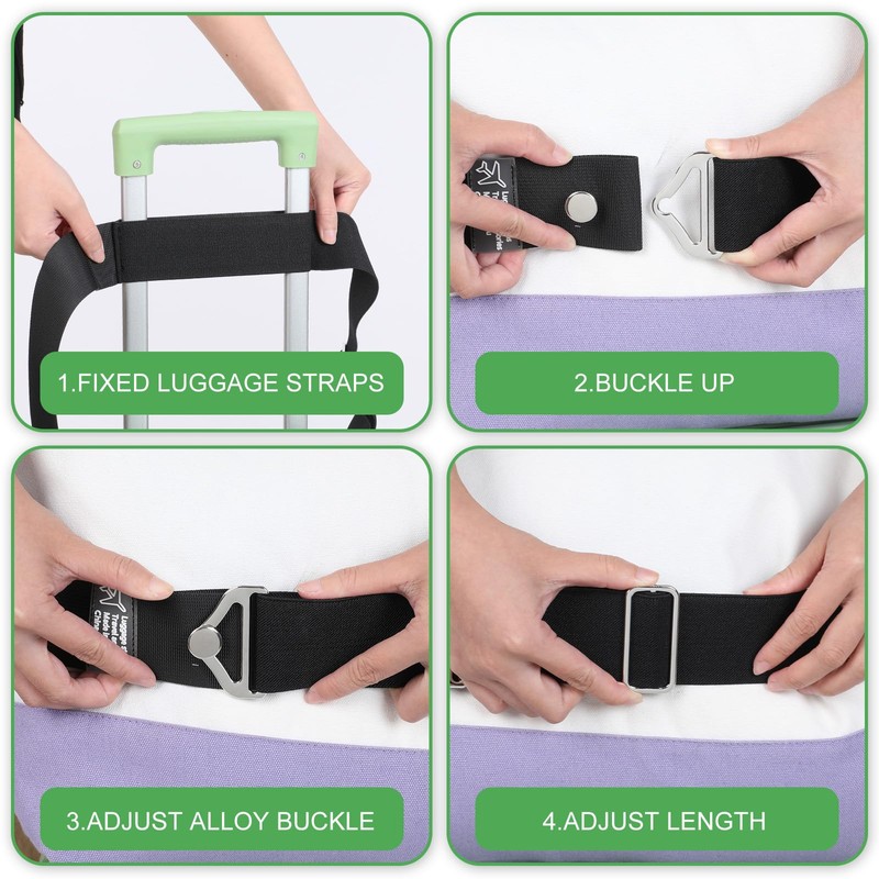 Sibba 2-in-1 Luggage Straps Travel Belt for Luggage Straps Over