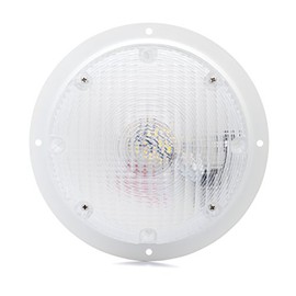 Lumitronics RV Trailer Camper 5th Wheel LED Round Surface Mount Scare Light - Mounting Gasket Included (White)