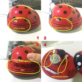 zswell Ladybug Cartoon Mini Vacuum Cleaner Desktop Vacuum Dust Keyboard Sweeper Cordless Portable Corner Cute 2Pcs