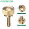 M METERXITY 4-Pack Knurled Thumb Screws, M3x10mm Solid Brass Flat