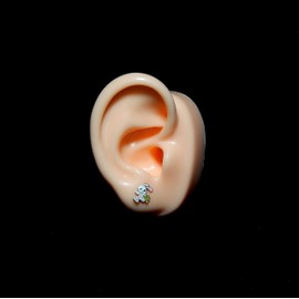 925 Sterling Silver Easter Bunny Stud Earrings 26500