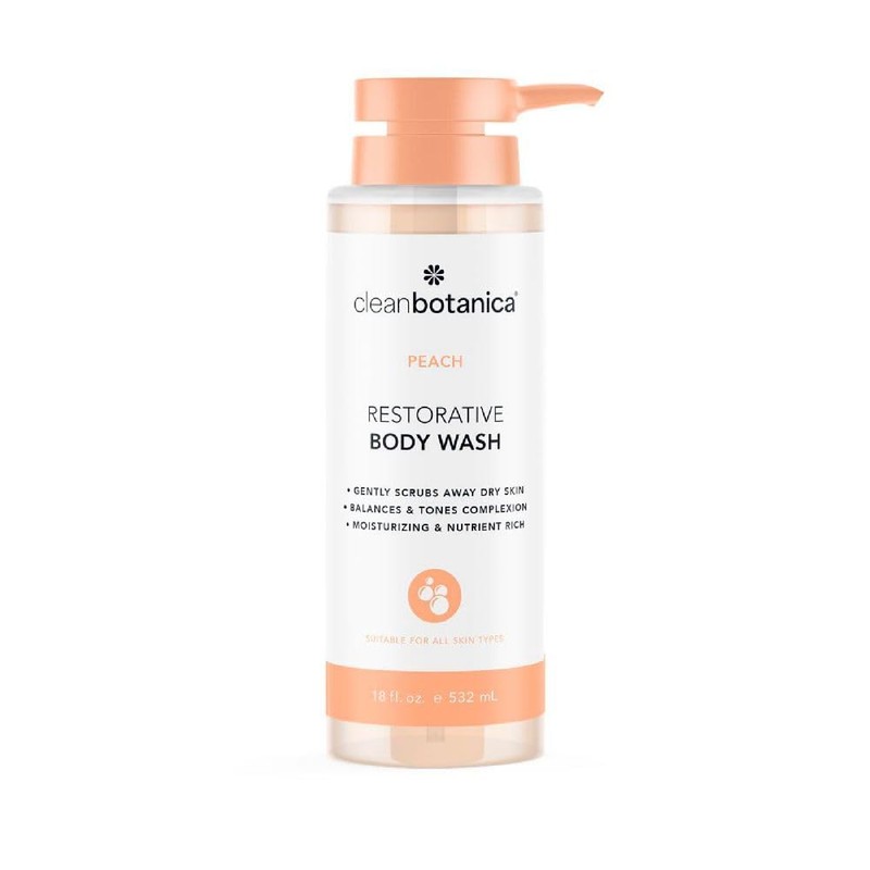 CLEAN BOTÁNICA, Gel de Baño con Extracto de Durazno, Exfoliante