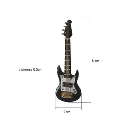 ALANO Mini Black Electric Guitar Model Wooden Guitar Music 8cm Miniature Christmas Tree Pendant Decoration Musical Instrument Copy Gift Christmas Ornament Party Decoration
