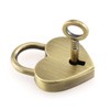 E-outstanding Heart Shape Padlock 3PCS 30x39x7mm Vintage Style Mini Brass