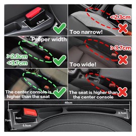 Car Seat Gap Filler Organizer 2 Pack, Universal Seat Crevice Storage Box, No Drop Console Organizer
