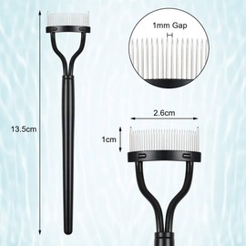 URAQT Eyelash Comb, Eyelash Separator Eyebrow Brush, Metal Teeth Eye Lash Comb with Comb Cover, Arc Designed Cosmetic Brushes Tool for Women Makeup