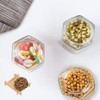 Encheng 6 oz Clear Hexagon Jars,Small Glass Jars With Lids(Golden),Mason