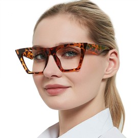 MARE AZZURO Oversized Reading Glasses +4.00 Women Cat Eye Readers 0 1.00 1.25 1.50 1.75 2.00 2.25 2.50 2.75 3.00 3.50 4.00 5.00 6.00 (Brown, 4.0)