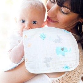 Yoofoss Muslin Burp Cloths for Baby 10 Pack 100% Cotton Baby Washcloths for Boys Girls Large 20''X10'' Super Soft and Absorbent Elephant