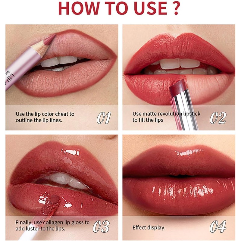 Volume Hack Trio Lip Kit - Lip Liner and Lipstick
