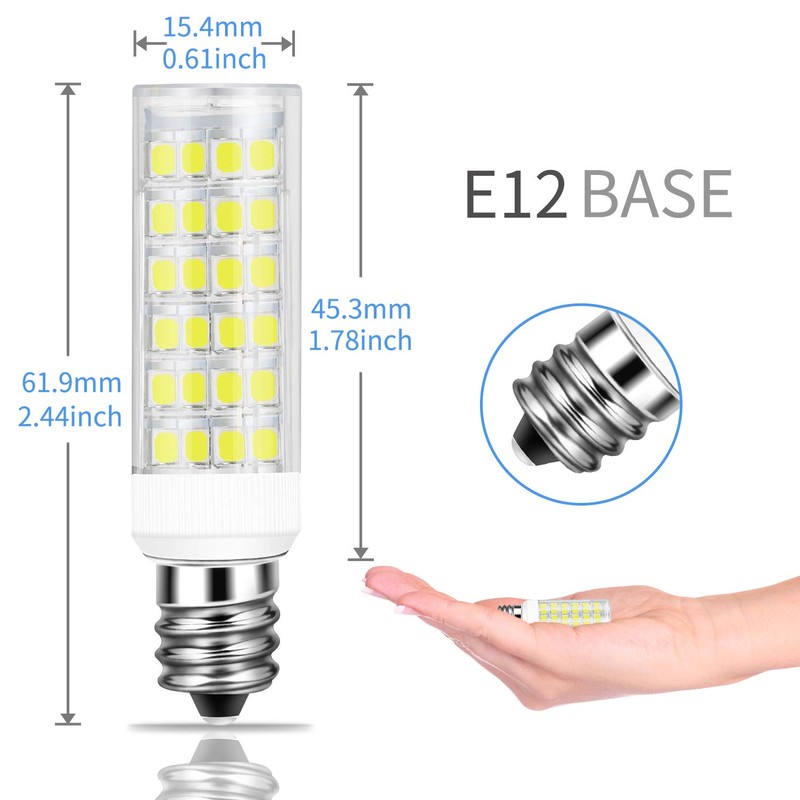 DiCUNO E12 5W LED Bulb, 50W Halogen Equivalent Daylight White