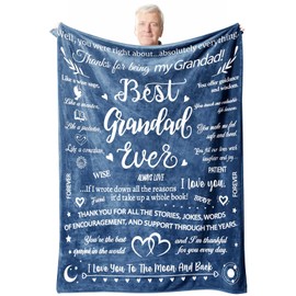 Saier tbo Flannel Blanket Gifts for Grandad, Unique Grandpa Birthday Father’s Day Presents Grandad Gifts from Granddaughter Grandson Grandchildren(51 * 59in)