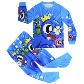 Rainbow Friends Boys Pajamas Kids 2pcs/set Pjs Child Home Pants Set Little Kids Long Sleeve Sleepwear Game Pyjamas Blue 5-6 Years