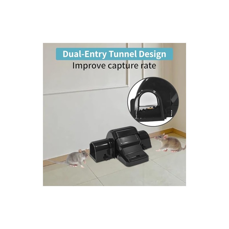Dual-Entry Rat Traps – 2 Pack Covered Mouse Traps Prevent