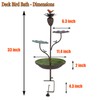 Retrome Deck Mounted Bird Bath Feeder Combo for Outside, Iron