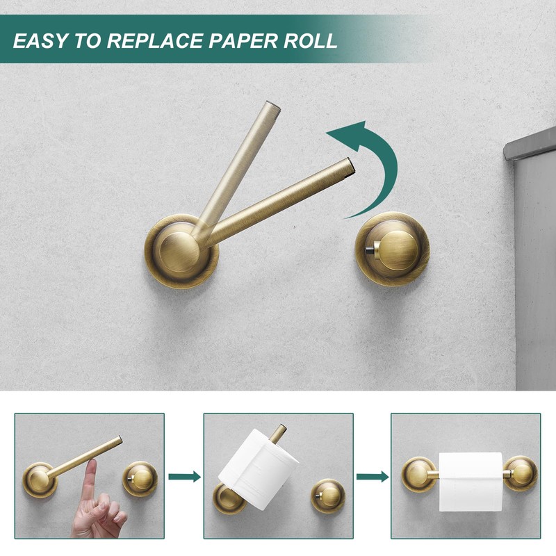 Hoimpro Wall Mounted Rustproof Toilet Tissue Paper Holder Bathroom Accessories