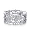 Clearine Round Crystal Bracelet Double Diamond Stretch Tennis Bangle for
