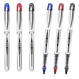 EYEYE Rollerball Pens Medium Point, 3 Assorted Colors 0.7mm Liquid Ink Roller Ball Pen Quick Dry, Ink Pen Fine Point Smooth Writing Pens for Journaling, Note Taking, Office, School Supplies