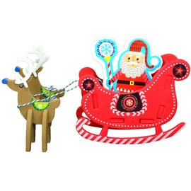 Big Mo's Toys Christmas Crafts - DIY Holiday Foam Arts N Craft Santa Riding A Reindeer Sleigh Table Top Creat Your Own Decorations Kit for Kids