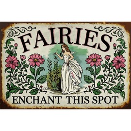 Seeyoo Retro Tin Sign - Vintage Metal Wall Art for Home, Bar, Cafe, Garage, or Office - Durable, Colorfast & Weather-Resistant - Thoughtful Gift Idea for Any Space or Occasion - FAIRY Style 1