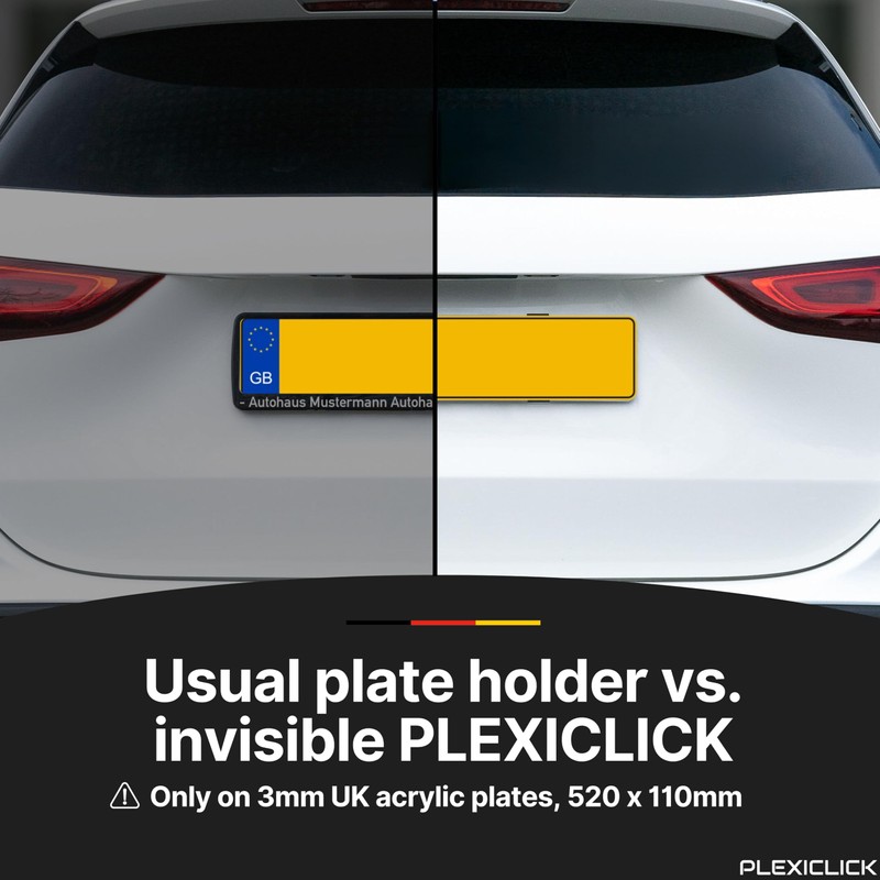 PLEXICLICK® ORIGINAL License Plate Holder for Cars - Frameless Invisible