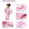 Julysand Traje de baño de Flamenco 3D a Rayas Rosas