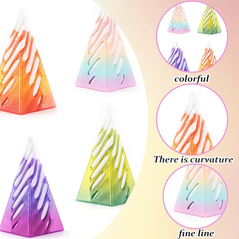 4 Pieces Spiral Cone Fidget Toy, 3D Printed Spiral Cone