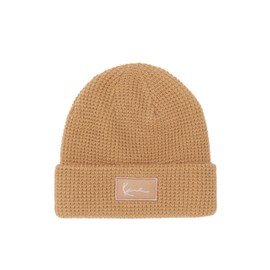 Karl Kani Unisex KA-241-032-3 Woven Signature Waffle Beanie, beige