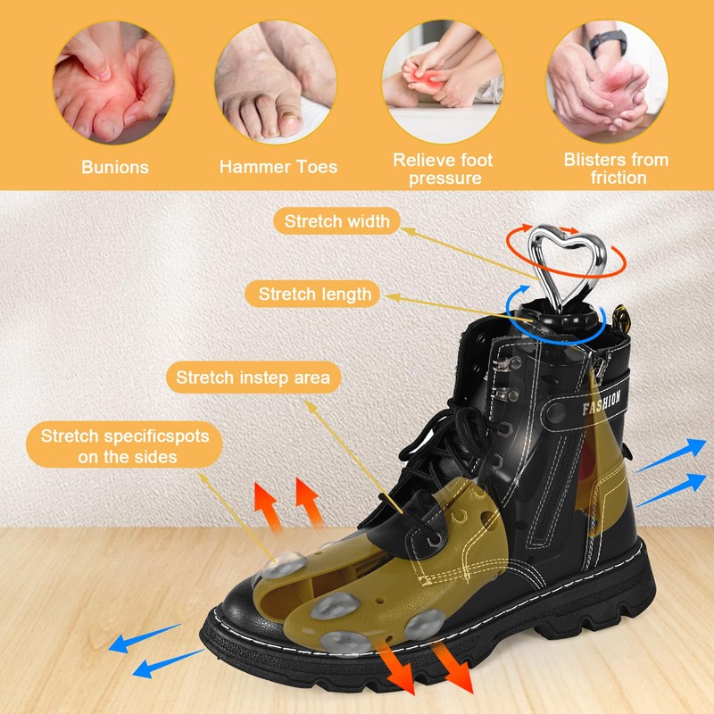 VIVEBEI Shoe Stretcher Women Men, Boot Stretcher Wide Feet, 4-Way
