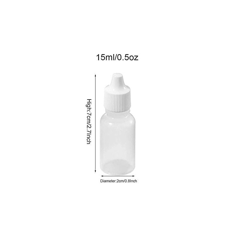 QUUPY 24 Pieces 15 ml White Plastic Squeezable Empty Dropper