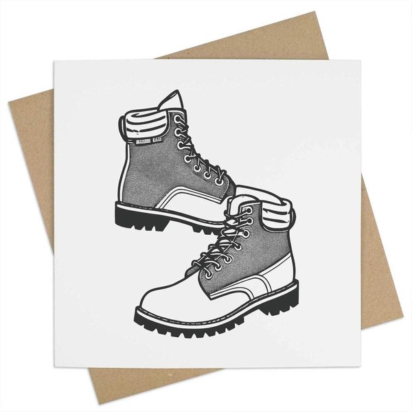 'Hiking Boots' Blank Greeting Card (GC00059081)