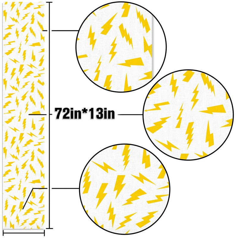 Buxiuer Lightning Bolt Table Runner Cartoon Themed Birthday Party Decoration
