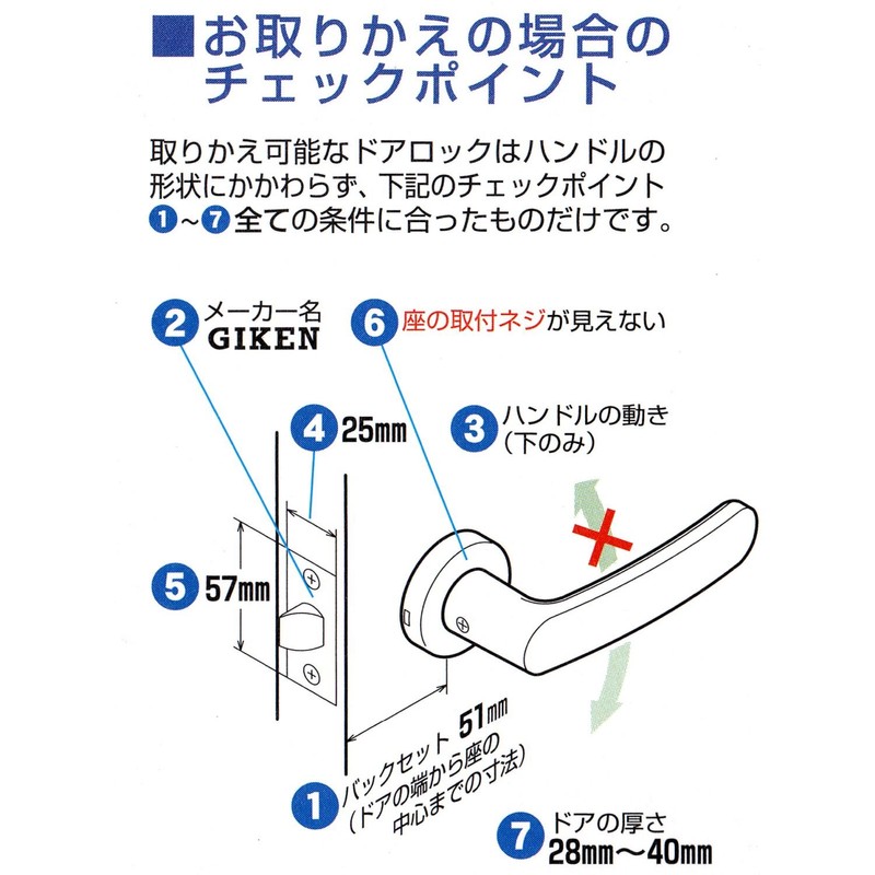 Kawaguchi Giken AL-33-1M-N Door Lever Indoor Lock AL Series Boxed