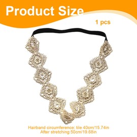 QEQSHQO Baby Hair Band Girls Headband Gold Lace Headdress Christening Wedding Photography Elastic Soft