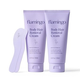 Crema de depilación para mujer Flamingo - (Paquete de 2) 6.76 fl oz - Elimina el vello de las piernas, brazos, axilas, estómago y línea del bikini