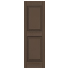 14.75 in. W x 35 in. H Builders Edge, Standard Two Equal Panels, Raised Panel Shutters, Includes Matching Installation Spikes (Per Pair), 385 - French Roast