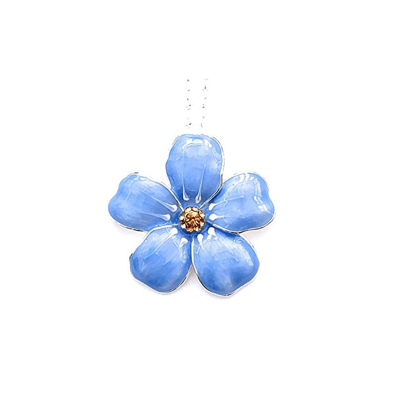 equilibrium Jewellery Silver Plated Forget Me Not Flower Necklace Gift
