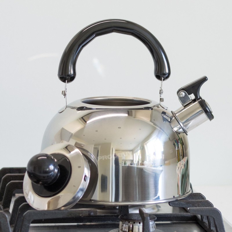 1.8 Litre Stainless Steel Whistling Kettle Hob Gas StoveTop Caravan