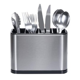 Cutlery Holder, Utensil Holder Kitchen, Cutlery Container, Cutlery Organiser, Stainless Steel Kitchen Utensils Organiser, for Storing Cutlery and Cookware