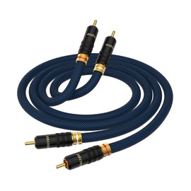 Tertullus High-End RCA Cables OFC Copper Silver Plated 2RCA to 2 RCA Male Stereo Cable Audio Cable 0.5m