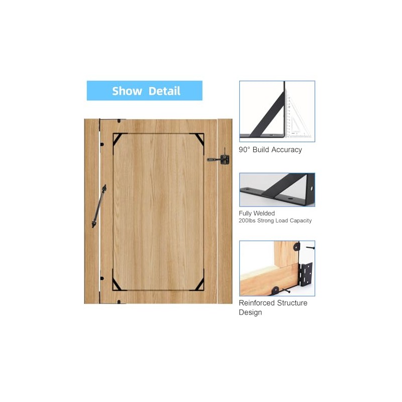 Fence Gate Kit Gate Hardware, 1 Set Anti Sag Gate