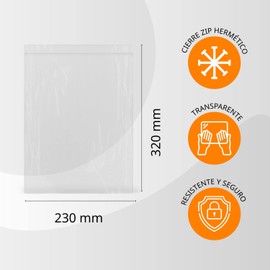 Clear Hermetically Sealed Plastic Bags Ideal for Freezing Food, Document Storage, Reusable and Preservation Bags - Ofituria