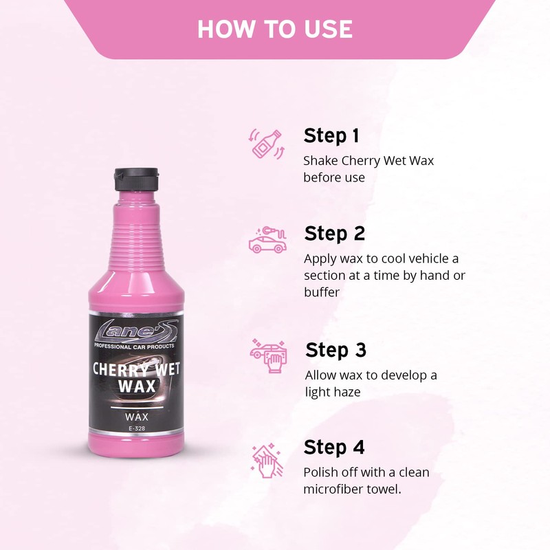 Lane’s Cherry Wet Wax- Car Wax, Automotive Clear Coat, Car