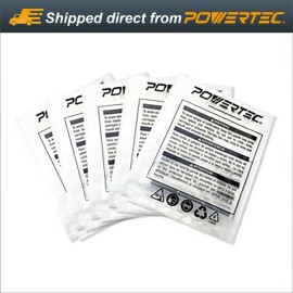 POWERTEC 70009 Clear Plastic Dust Collection Bag 19.5" x 33", 5 Pack, Heavy-Duty