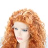 Long Curly Lace Front Wig for Women Orange and Red