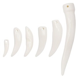 GraceAngie 60PCS Artifical Wolf Teeth Charms Resin Elephant Dog Animal Tooth Pendant for Necklace Earring Bracelet Jewelry Making Home Decoration Craft DIY Supplies