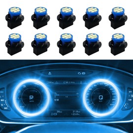 Tecledsn 10PCS T10 194 168 LED Dash Instrument Light Bulbs with Twist Lock Socket, Car Dash Lights, Bright Panel Gauge Cluster Dashboard LED Light Bulbs, Interior Light Replacement for Cars (Ice blue)