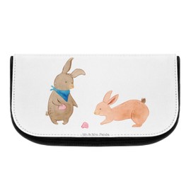 Parent-New Mr. & Mrs. Panda Cosmetic Bag Rabbit Shell, White, Hand drawn