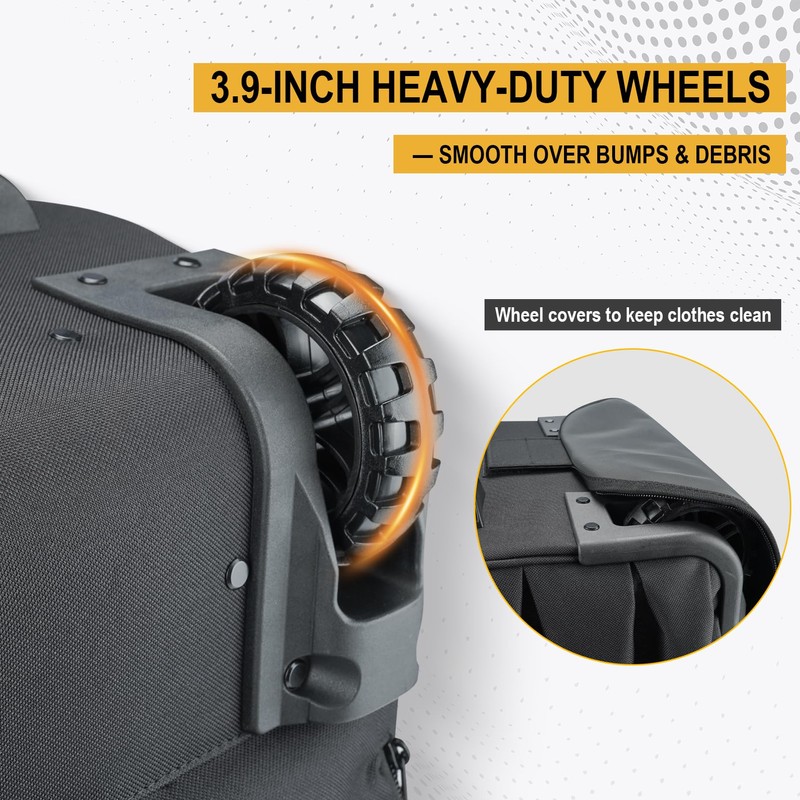 KUNN Rolling Tool Backpack with Wheels, Heavy Duty Waterproof Wheeled