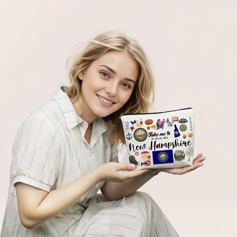 YULUENZE Take Me To New Hampshire Makeup Bag New Hampshire